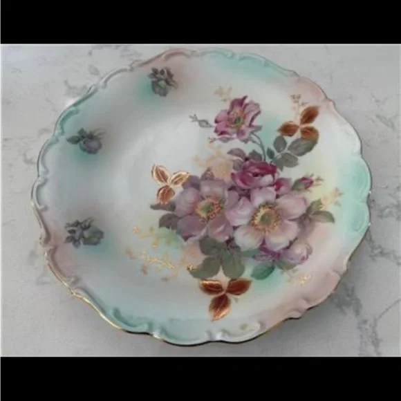 1940'S SCHUMANN - BAVARIAARZBERG DESERT ROSE 12 CHOP PLATE GERMANY